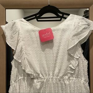Isabel Maternity Dress NWT White Flutter Sleeves xxl